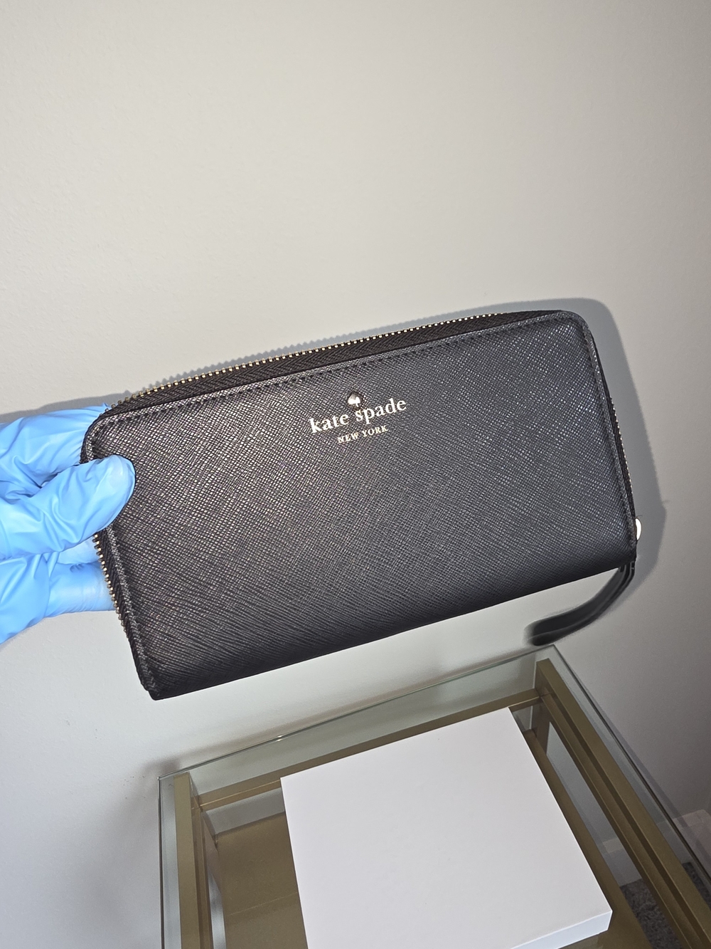 kate spade Black Zip-Around Wristlet Wallet